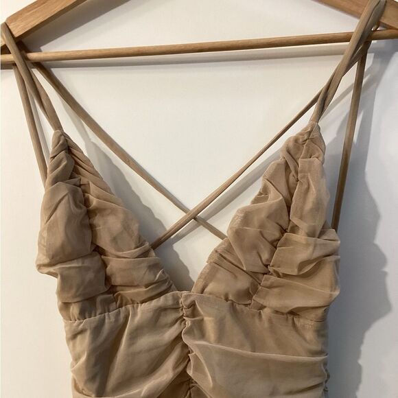 Michael Costello X Revolve Fiji Midi Tan Backless Dress - Picture 8 of 16